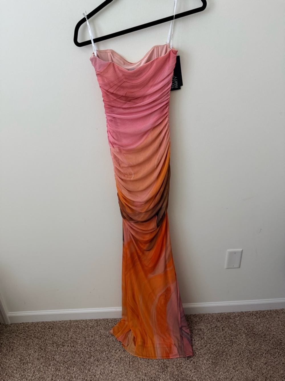 NWT Retrofete Isadore Maxi Long Dress Contour Brushstrokes Size Small - Picture 8 of 10